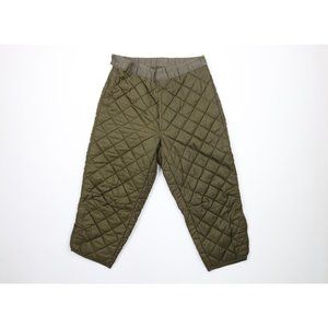Vintage 70s Mens 32 Faded Holland Military Quilted Insulated Capris Pants Green